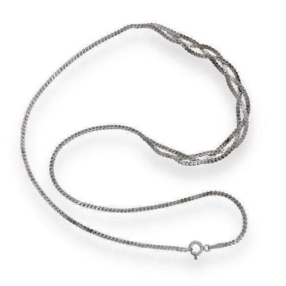 Braided Serpentine S-Link Necklace | Vintage Estate Sterling Silver 925 | 18" - Picture 2 of 4